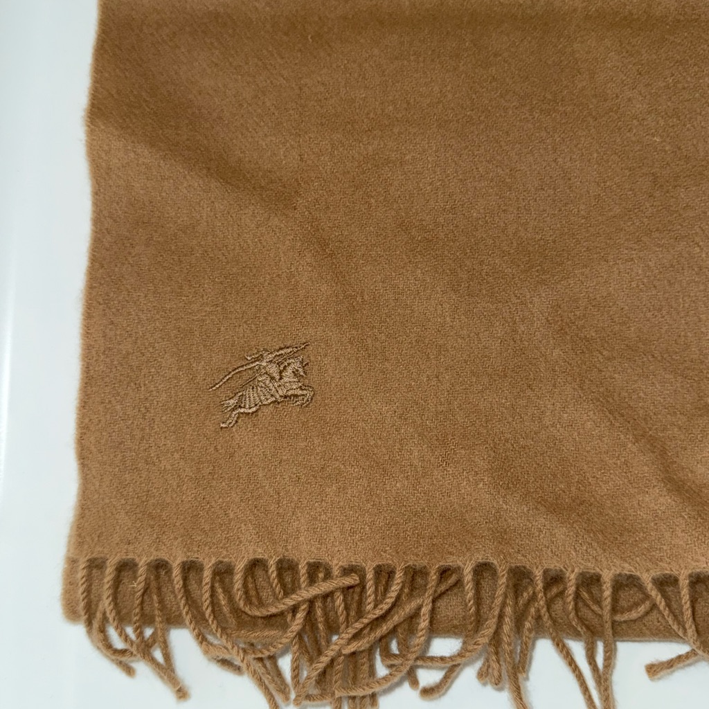 Luxurious Burberry Authentic Scarf Fine Cashmere Fabric Embroidered Logo Luxurious Burberry Authentic Scarf Fine Cashmere Fabric Embroidered Logo